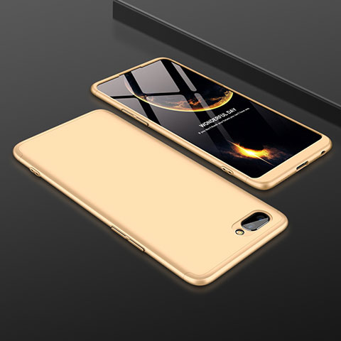 Custodia Plastica Rigida Cover Opaca Fronte e Retro 360 Gradi per Oppo AX5 Oro