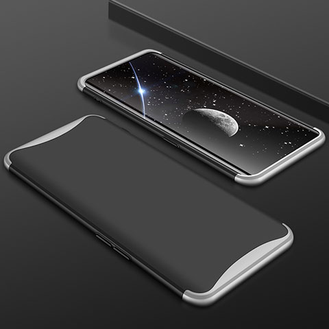 Custodia Plastica Rigida Cover Opaca Fronte e Retro 360 Gradi per Oppo Find X Argento