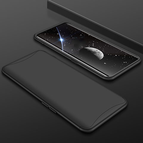 Custodia Plastica Rigida Cover Opaca Fronte e Retro 360 Gradi per Oppo Find X Nero