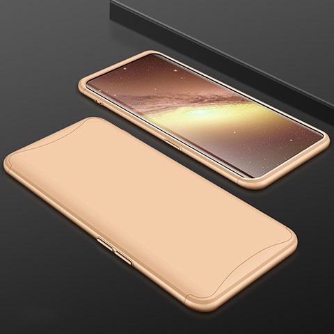 Custodia Plastica Rigida Cover Opaca Fronte e Retro 360 Gradi per Oppo Find X Oro