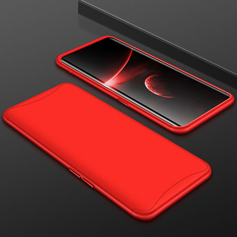 Custodia Plastica Rigida Cover Opaca Fronte e Retro 360 Gradi per Oppo Find X Rosso