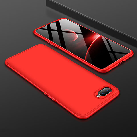 Custodia Plastica Rigida Cover Opaca Fronte e Retro 360 Gradi per Oppo K1 Rosso