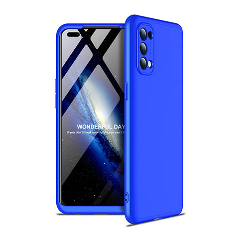 Custodia Plastica Rigida Cover Opaca Fronte e Retro 360 Gradi per Oppo Reno4 4G Blu