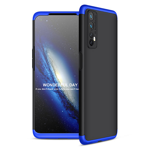 Custodia Plastica Rigida Cover Opaca Fronte e Retro 360 Gradi per Realme 7 Blu e Nero