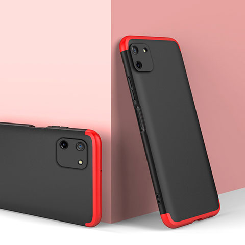 Custodia Plastica Rigida Cover Opaca Fronte e Retro 360 Gradi per Realme C11 Rosso e Nero