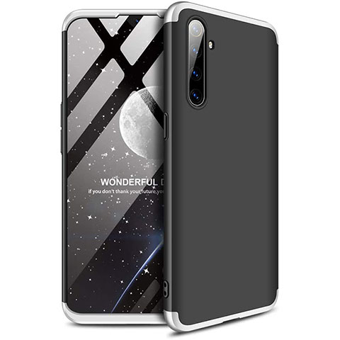 Custodia Plastica Rigida Cover Opaca Fronte e Retro 360 Gradi per Realme XT Argento e Nero