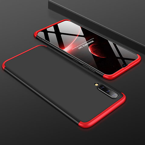 Custodia Plastica Rigida Cover Opaca Fronte e Retro 360 Gradi per Samsung Galaxy A50S Rosso e Nero