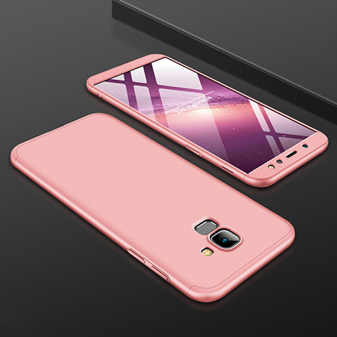 Custodia Plastica Rigida Cover Opaca Fronte e Retro 360 Gradi per Samsung Galaxy A6 (2018) Oro Rosa