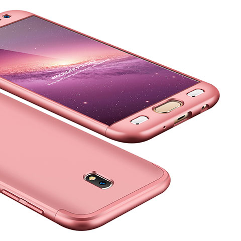 Custodia Plastica Rigida Cover Opaca Fronte e Retro 360 Gradi per Samsung Galaxy J5 (2017) Duos J530F Oro Rosa