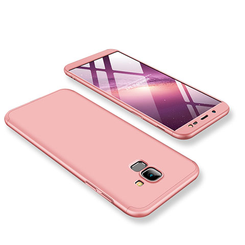 Custodia Plastica Rigida Cover Opaca Fronte e Retro 360 Gradi per Samsung Galaxy J6 (2018) J600F Oro Rosa