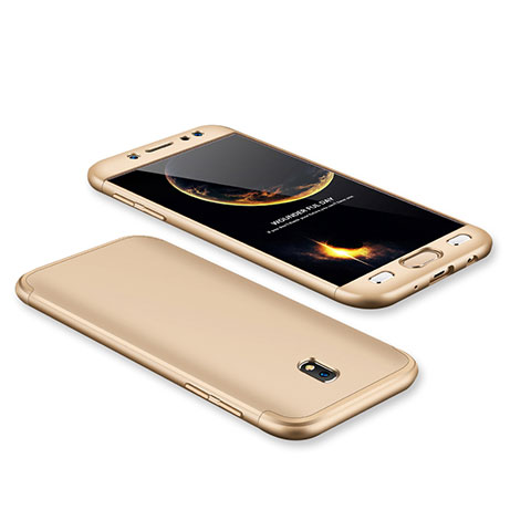 Custodia Plastica Rigida Cover Opaca Fronte e Retro 360 Gradi per Samsung Galaxy J7 Pro Oro