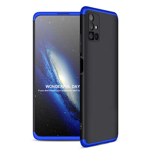 Custodia Plastica Rigida Cover Opaca Fronte e Retro 360 Gradi per Samsung Galaxy M51 Blu e Nero