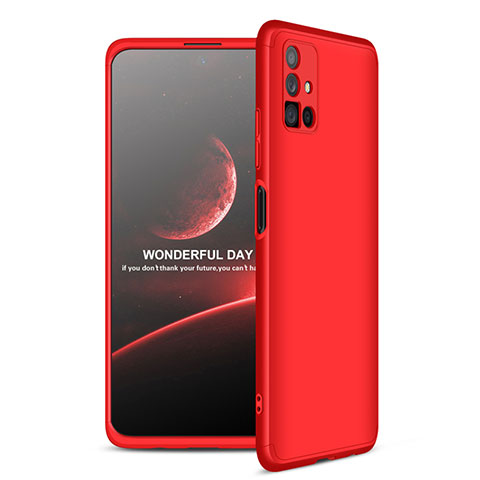 Custodia Plastica Rigida Cover Opaca Fronte e Retro 360 Gradi per Samsung Galaxy M51 Rosso