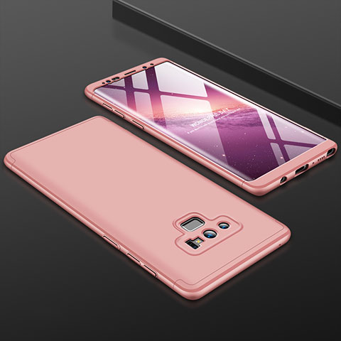 Custodia Plastica Rigida Cover Opaca Fronte e Retro 360 Gradi per Samsung Galaxy Note 9 Oro Rosa