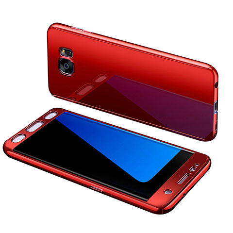 Custodia Plastica Rigida Cover Opaca Fronte e Retro 360 Gradi per Samsung Galaxy S7 Edge G935F Rosso