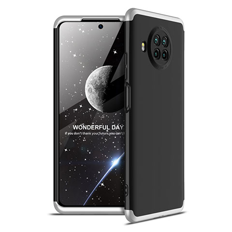 Custodia Plastica Rigida Cover Opaca Fronte e Retro 360 Gradi per Xiaomi Mi 10i 5G Argento e Nero