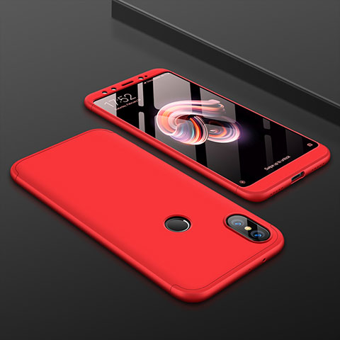 Custodia Plastica Rigida Cover Opaca Fronte e Retro 360 Gradi per Xiaomi Mi A2 Rosso