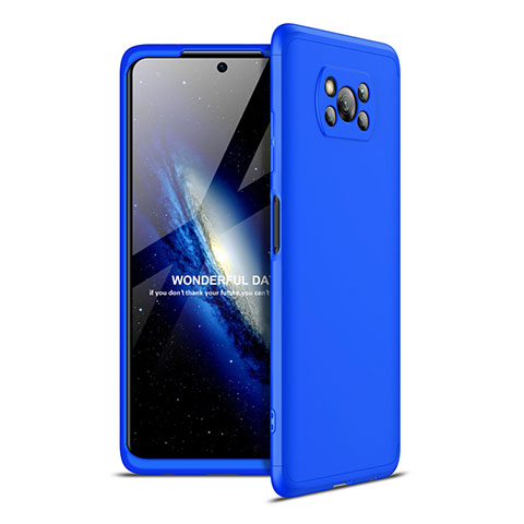 Custodia Plastica Rigida Cover Opaca Fronte e Retro 360 Gradi per Xiaomi Poco X3 Blu