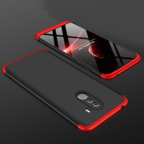 Custodia Plastica Rigida Cover Opaca Fronte e Retro 360 Gradi per Xiaomi Pocophone F1 Rosso e Nero