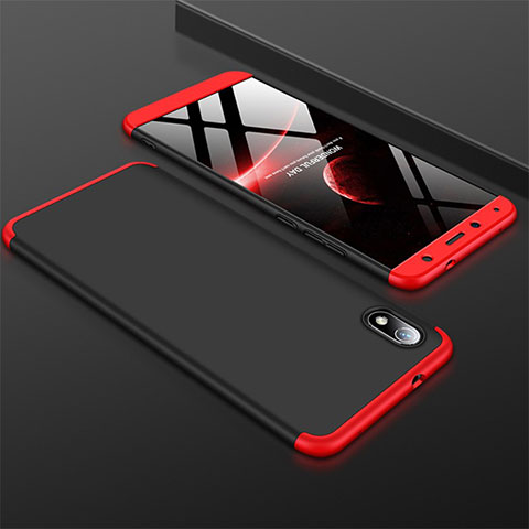 Custodia Plastica Rigida Cover Opaca Fronte e Retro 360 Gradi per Xiaomi Redmi 7A Rosso e Nero