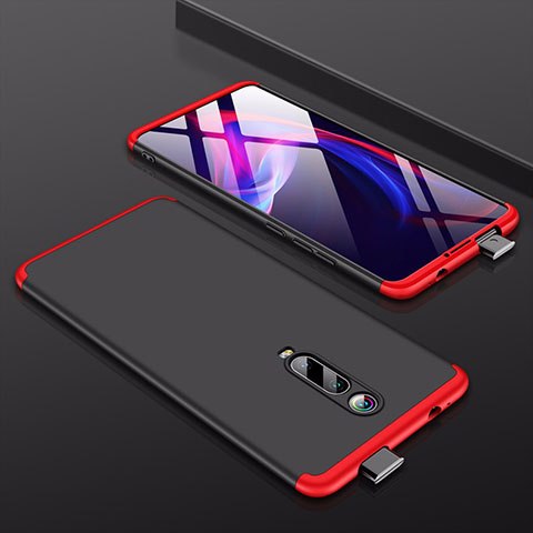 Custodia Plastica Rigida Cover Opaca Fronte e Retro 360 Gradi per Xiaomi Redmi K20 Pro Rosso e Nero