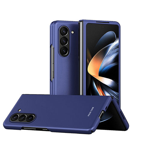 Custodia Plastica Rigida Cover Opaca Fronte e Retro 360 Gradi Q03H per Samsung Galaxy Z Fold5 5G Blu