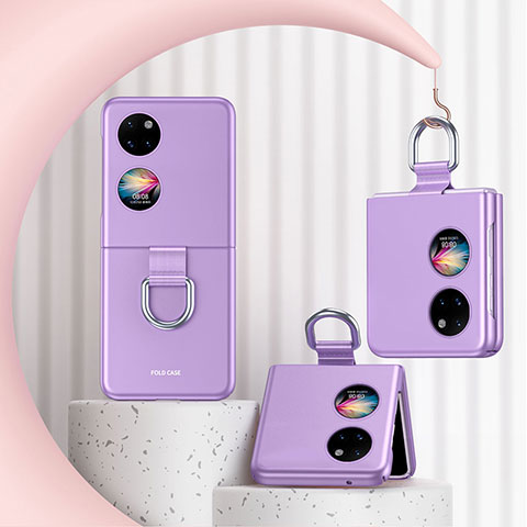 Custodia Plastica Rigida Cover Opaca Fronte e Retro 360 Gradi QH2 per Huawei Pocket S Viola