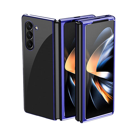 Custodia Plastica Rigida Cover Opaca Fronte e Retro 360 Gradi QH2 per Samsung Galaxy Z Fold5 5G Blu