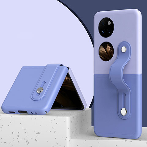 Custodia Plastica Rigida Cover Opaca Fronte e Retro 360 Gradi QH4 per Huawei P50 Pocket Viola