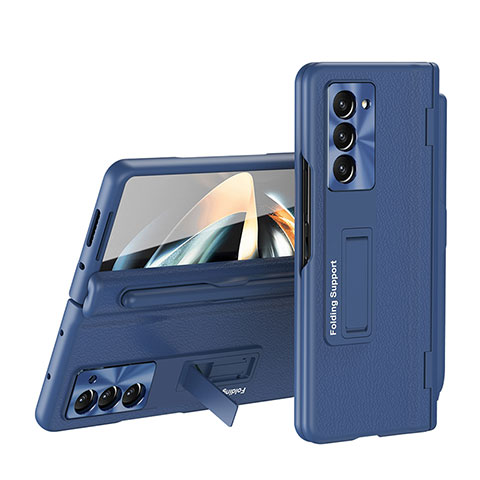 Custodia Plastica Rigida Cover Opaca Fronte e Retro 360 Gradi QH4 per Samsung Galaxy Z Fold5 5G Blu