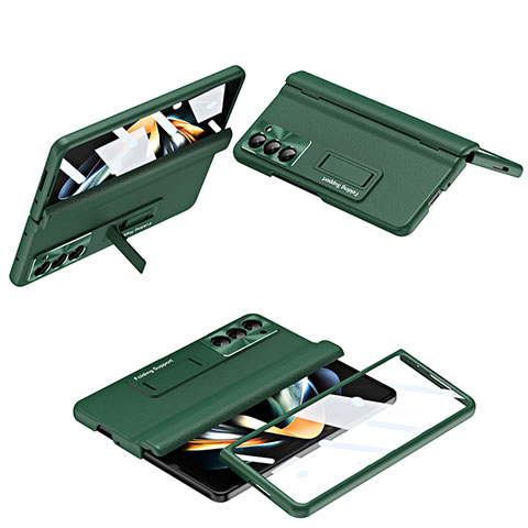 Custodia Plastica Rigida Cover Opaca Fronte e Retro 360 Gradi QH5 per Samsung Galaxy Z Fold5 5G Verde