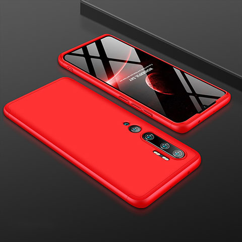 Custodia Plastica Rigida Cover Opaca Fronte e Retro 360 Gradi R01 per Xiaomi Mi Note 10 Pro Rosso