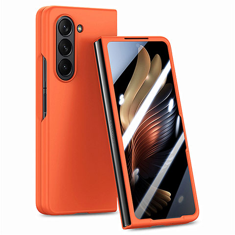 Custodia Plastica Rigida Cover Opaca Fronte e Retro 360 Gradi SD1 per Samsung Galaxy Z Fold5 5G Arancione