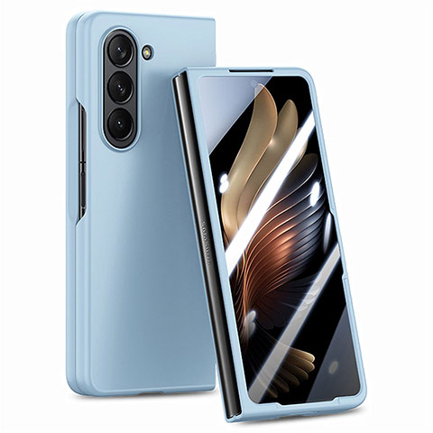 Custodia Plastica Rigida Cover Opaca Fronte e Retro 360 Gradi SD1 per Samsung Galaxy Z Fold5 5G Azzurro