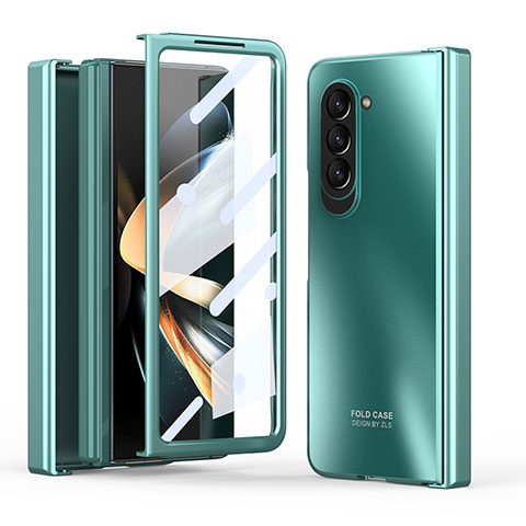 Custodia Plastica Rigida Cover Opaca Fronte e Retro 360 Gradi Z01L per Samsung Galaxy Z Fold5 5G Verde