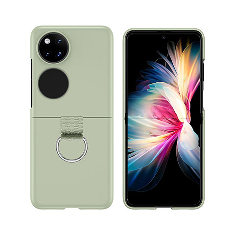 Custodia Plastica Rigida Cover Opaca Fronte e Retro 360 Gradi Z02L per Huawei P50 Pocket Verde