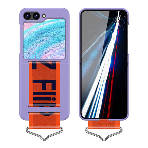 Custodia Plastica Rigida Cover Opaca Fronte e Retro 360 Gradi Z02L per Samsung Galaxy Z Flip5 5G Lavanda