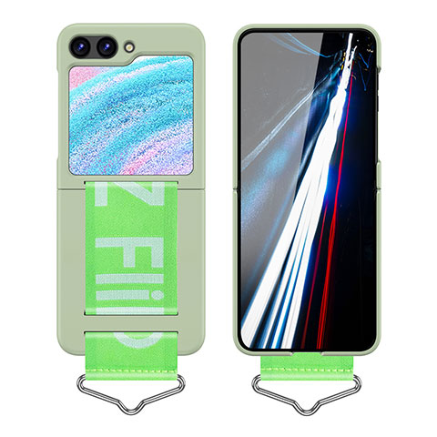 Custodia Plastica Rigida Cover Opaca Fronte e Retro 360 Gradi Z02L per Samsung Galaxy Z Flip5 5G Verde Pastello