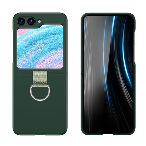 Custodia Plastica Rigida Cover Opaca Fronte e Retro 360 Gradi Z03L per Samsung Galaxy Z Flip5 5G Verde