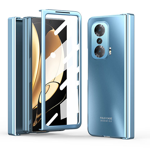 Custodia Plastica Rigida Cover Opaca Fronte e Retro 360 Gradi ZL1 per Huawei Honor Magic V 5G Blu