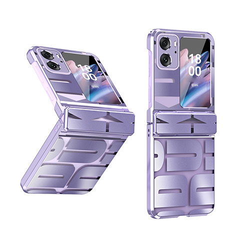 Custodia Plastica Rigida Cover Opaca Fronte e Retro 360 Gradi ZL1 per Oppo Find N2 Flip 5G Viola