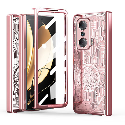 Custodia Plastica Rigida Cover Opaca Fronte e Retro 360 Gradi ZL2 per Huawei Honor Magic V 5G Oro Rosa