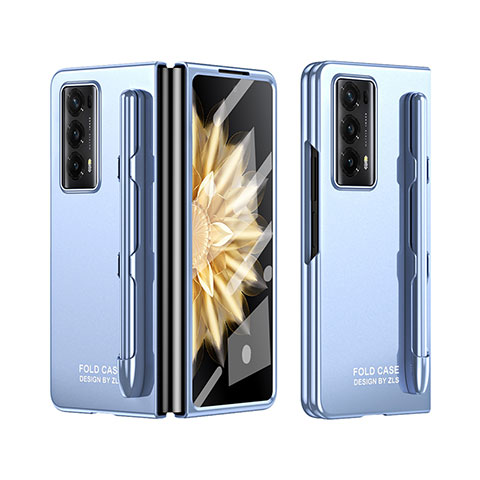 Custodia Plastica Rigida Cover Opaca Fronte e Retro 360 Gradi ZL2 per Huawei Honor Magic V2 Ultimate 5G Blu