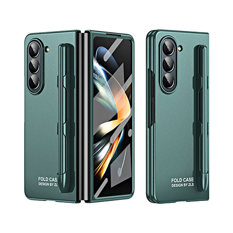 Custodia Plastica Rigida Cover Opaca Fronte e Retro 360 Gradi ZL2 per Samsung Galaxy Z Fold5 5G Verde