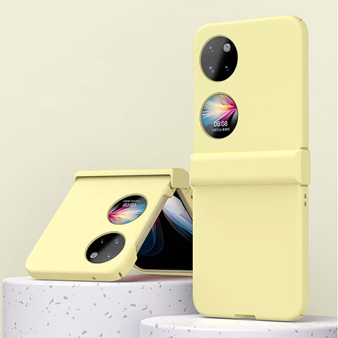 Custodia Plastica Rigida Cover Opaca Fronte e Retro 360 Gradi ZL3 per Huawei P50 Pocket Giallo