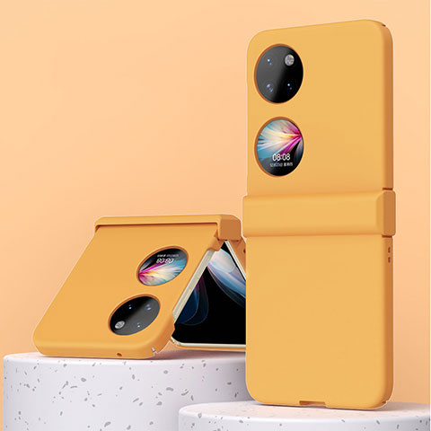 Custodia Plastica Rigida Cover Opaca Fronte e Retro 360 Gradi ZL3 per Huawei P60 Pocket Arancione
