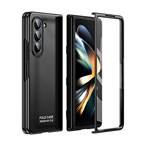 Custodia Plastica Rigida Cover Opaca Fronte e Retro 360 Gradi ZL4 per Samsung Galaxy Z Fold5 5G Nero