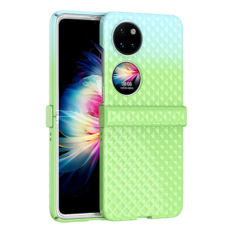 Custodia Plastica Rigida Cover Opaca Fronte e Retro 360 Gradi ZL5 per Huawei Pocket S Verde