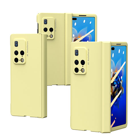 Custodia Plastica Rigida Cover Opaca Fronte e Retro 360 Gradi ZL6 per Huawei Mate X2 Giallo