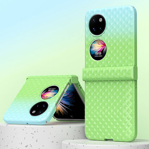 Custodia Plastica Rigida Cover Opaca Fronte e Retro 360 Gradi ZL6 per Huawei P50 Pocket Verde